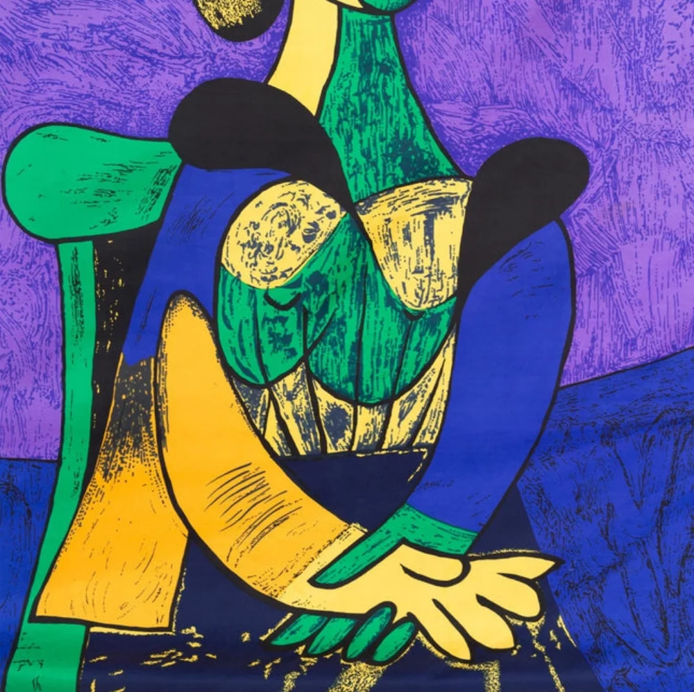 Vintage 80s Picasso Silk Square Scarf